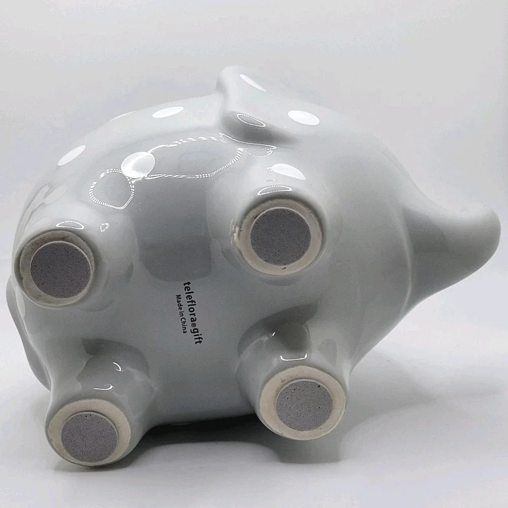 Grey Elephant Vase Polka Dot‎ Ceramic Succulent Planter Kawaii Cottagecore